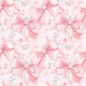 Retro Pink Bow Flower Pattern Pure Cotton Fabric-By 1/2 Yard-55inches Wide-Soft Cotton Fabic