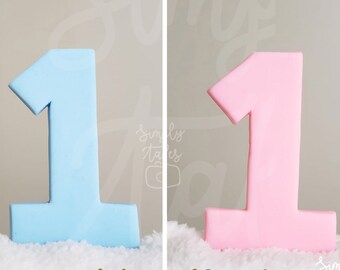 Custom number 3.5" tall in blue, pink, or white