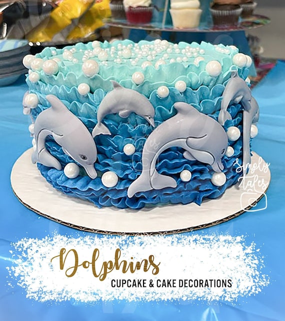 12 Dolphins Cake Cupcake Toppers Edible Decorations Boy Girl ...