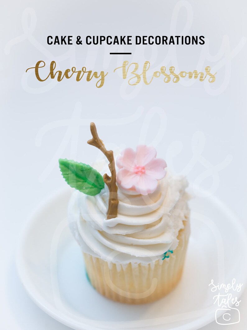 36 Cherry Blossoms Sakura Edible Fondant Cupcake Cake Topper Etsy