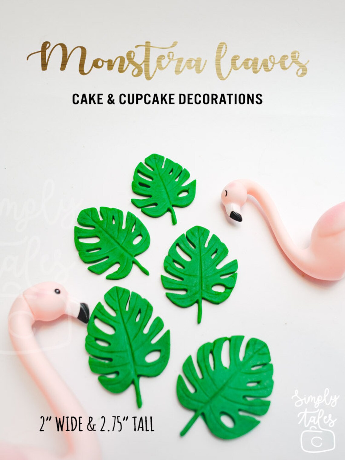 12 edible Monstera leaf cupcake toppers Tropical party Aloha Etsy