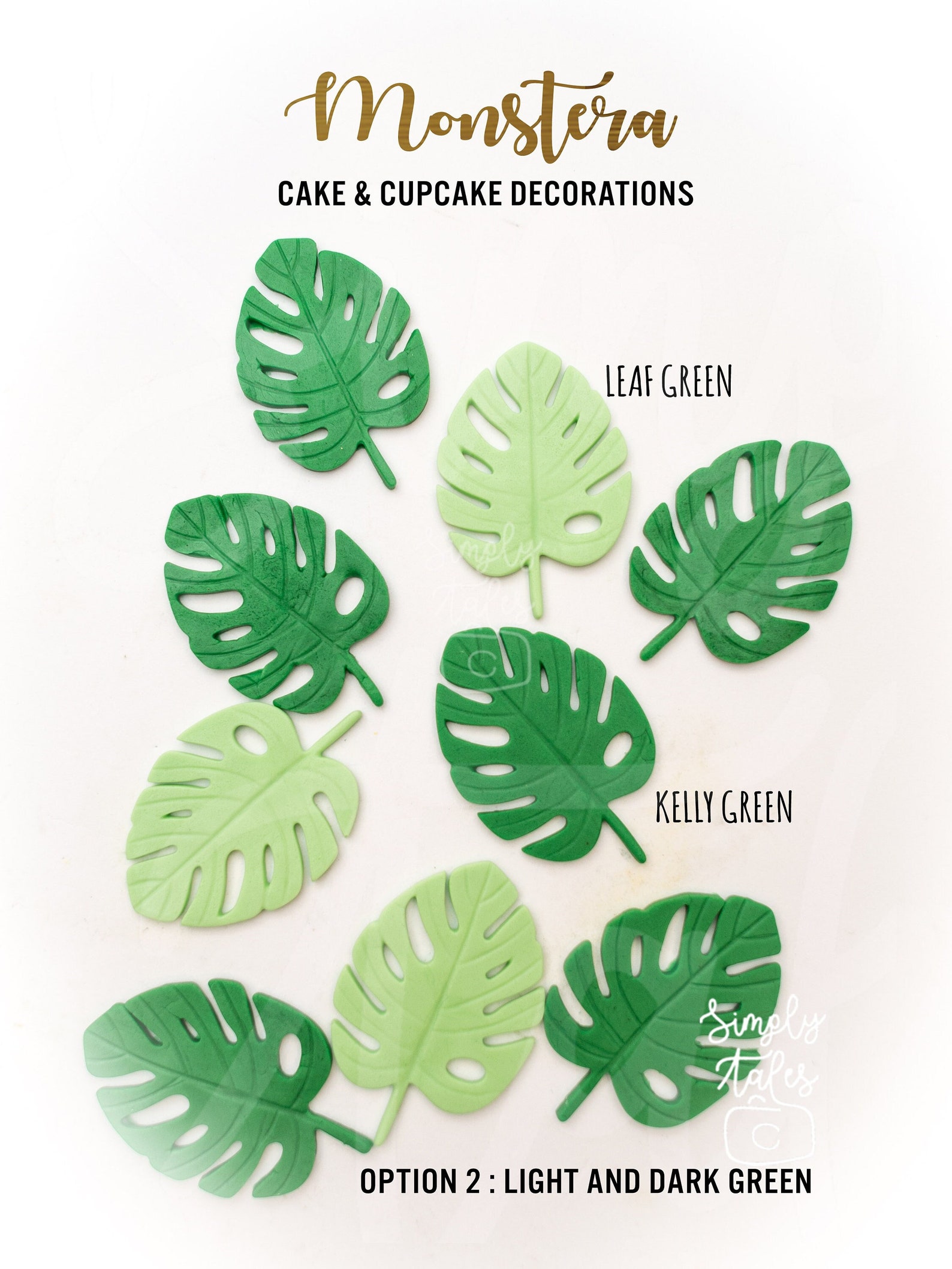 12 Edible Monstera Leaf Cupcake Toppers Tropical Party Aloha Etsy