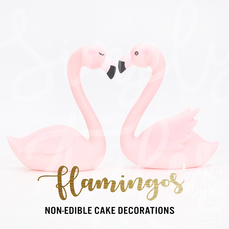 12 Edible Flamingo Cupcake Toppers Tropical Party Aloha Etsy