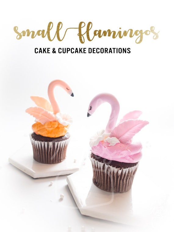 12 Edible Flamingo Cupcake Toppers Tropical Party Aloha Etsy