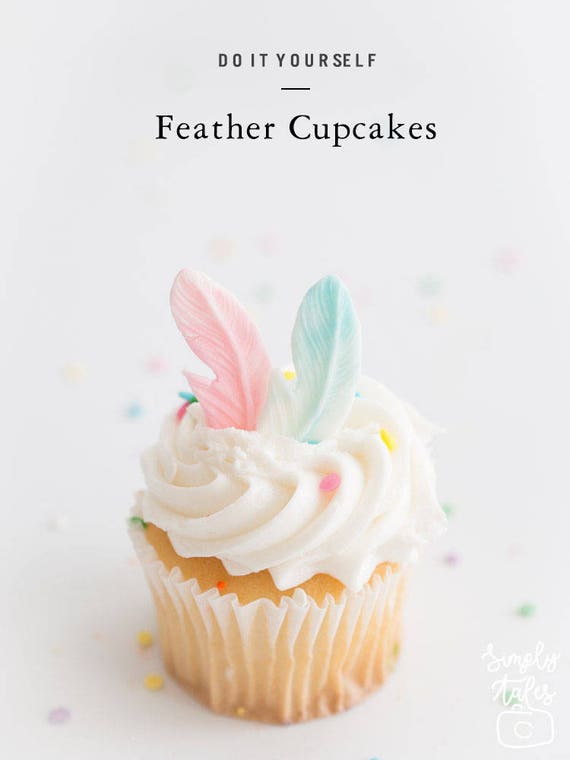 24 Boho cupcake topper with fondant Feathers Thanksgiving Etsy