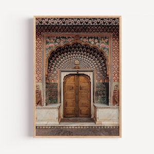 Jaipur Peacock Gate Door – City Palace Photography Print | Indian Architecture Wall Art | Cultural Heritage Digital Download