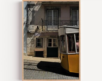 Lisbon Tram Print: Portugal Travel Photography, European Street Scene (Digital Download)