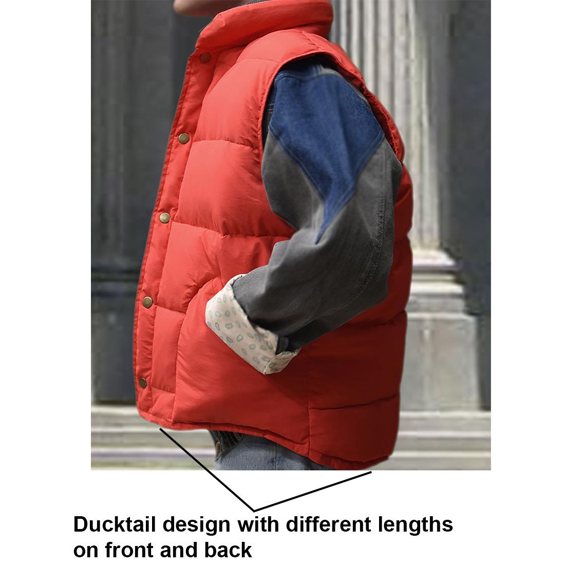 Marty Mcfly Puffer Jacket, Retro Cosplay Vest, Back to the Future