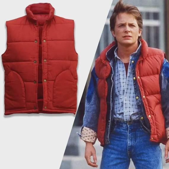 Marty Mcfly Puffer Jacket, Retro Cosplay Vest, Back to the Future
