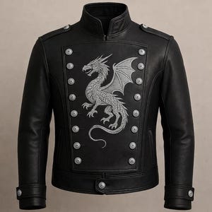 Leather Dragon Jacket - Etsy