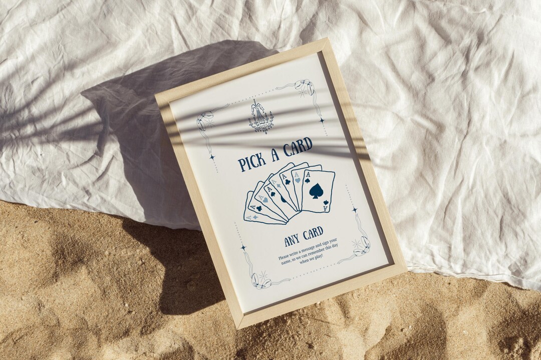 Celestial Wedding Playing Cards Sign Template, Mystical Wedding Pick A ...