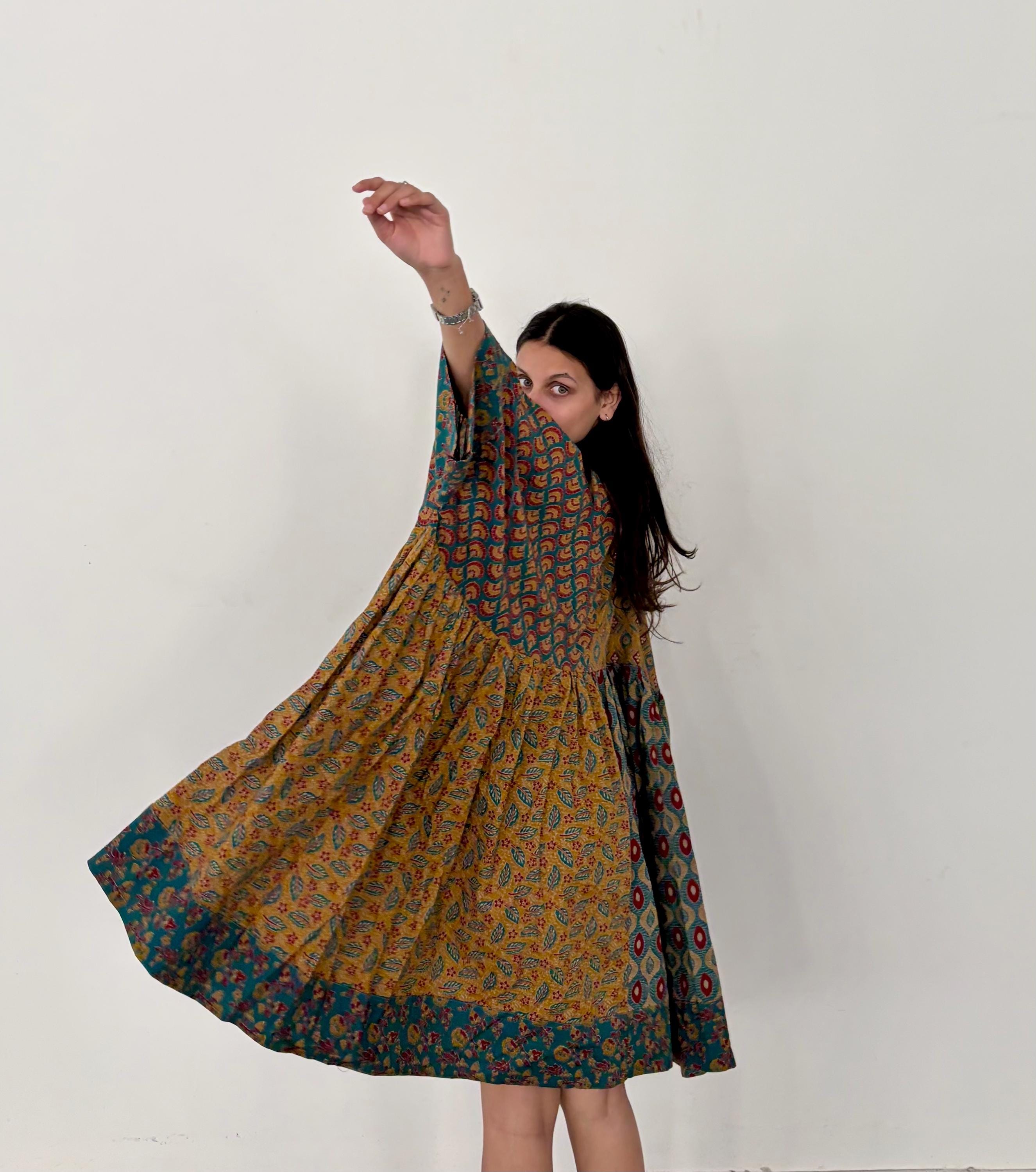 Kantha Print Dress - Etsy Israel