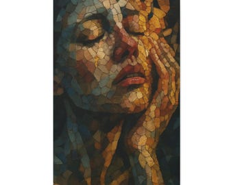 Retrato en mosaico en lienzo mate