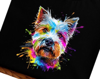 Camiseta Westie: Arte canino colorido, camiseta de West Highland White Terrier