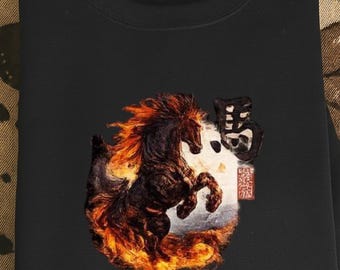 Camiseta con el Caballo de Fuego / Camiseta con el Zodíaco del Año Nuevo Chino