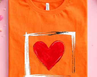 Camiseta de San Valentín con corazón rojo: regalo romántico para parejas, para él o para ella / Camiseta de amor para una cita romántica y un aniversario