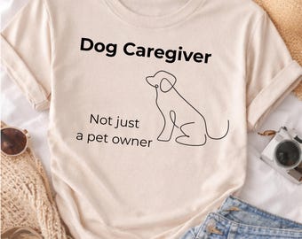 Camiseta para cuidadores de perros – Camiseta minimalista con arte lineal para perros – Camiseta de apoyo para dueños de mascotas – Regalo para dueños de perros mayores