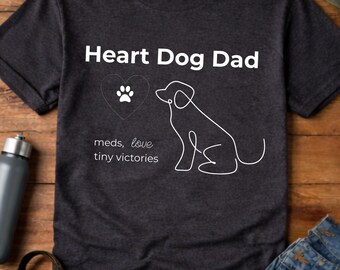 Camiseta "Papá de Perro con Corazón" - "Los médicos aman las pequeñas victorias" - Camiseta para papás de perros con enfermedades crónicas - Regalo de apoyo para padres de perros