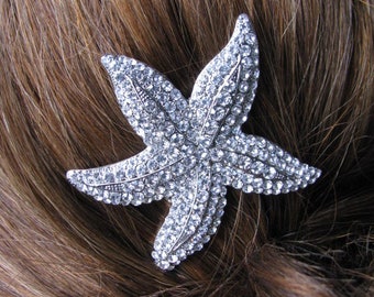 Starfish Hair Comb Wedding Jewelry Wedding Hair Comb  Pearl  Crystal Rhinestone  Pageant Jewelry Hair Comb  Bridal Jewelry