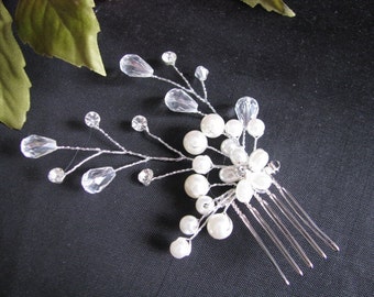 bridal hair comb, wedding hair comb, pearl hair comb, rhinestone hair comb, hair accessories, wedding headpiece, bridal hair piece