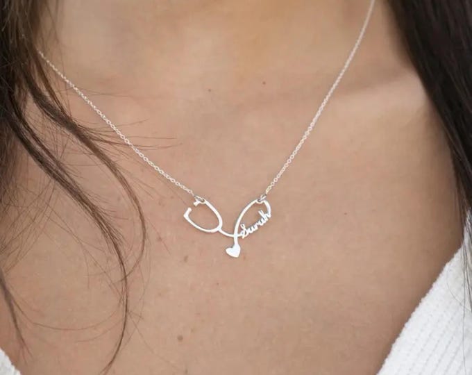 Sterling Silver Stethoscope Necklace