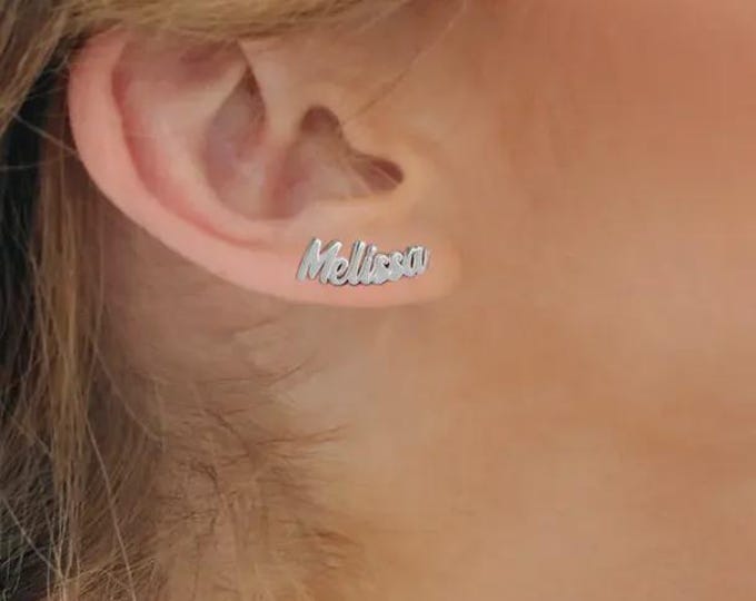 Sterling Silver Name Earrings