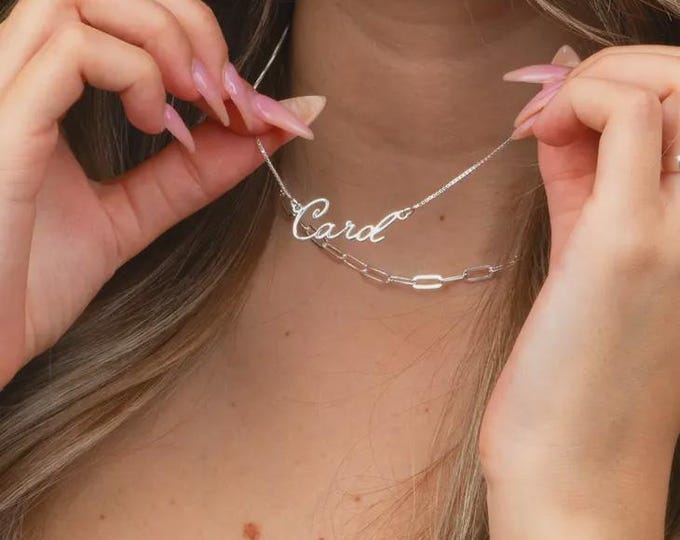 Cursive Sterling Silver Name Necklace