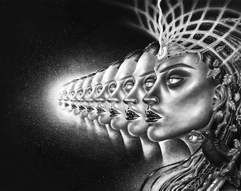 Lámina Giclée, "Sanación", Arte fantástico, Arte de brujería, Arte místico, Arte nórdico, Arte pagano, Arte visionario, Arte chamánico, Arte surrealista