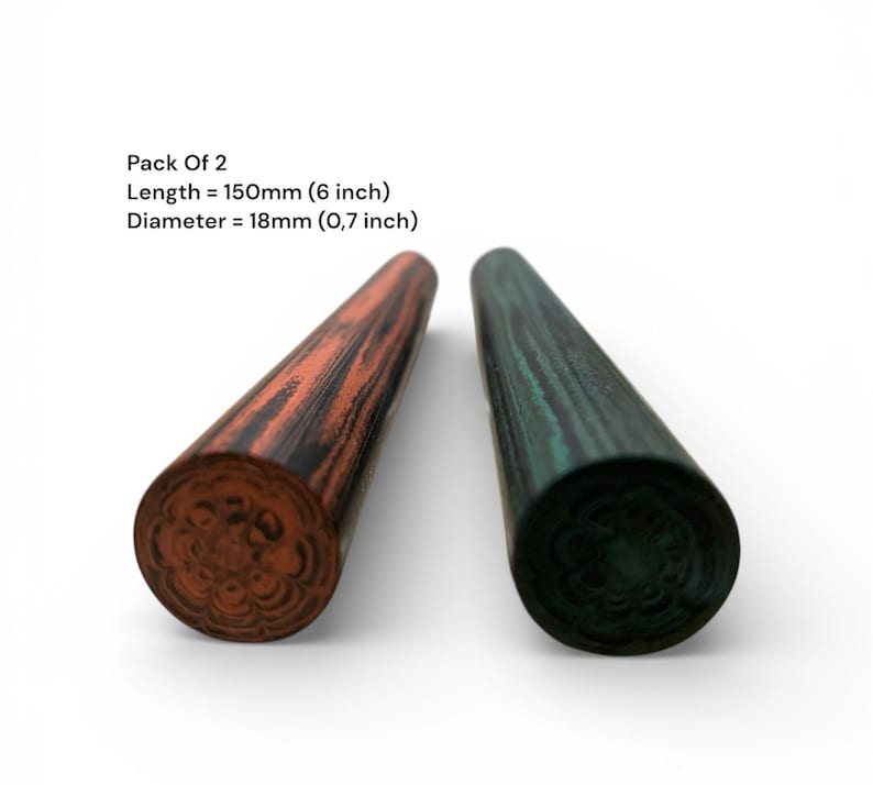 Ebonite Rod – 8 Swirl Colored Craft Material for Custom Pipe Stem and Ring Making, DIY & Craft (Limited Color #07-18mm/2Pcs) image 2