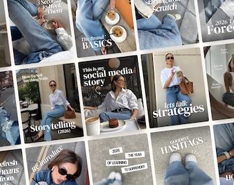 Aesthetic Canva Instagram Templates, Trendy Modern Pinterest Inspired Templates, Social Media Agency Kit, Content Creator Pack for UGC, SMM.