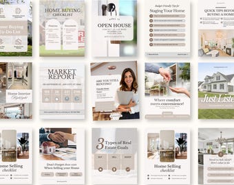 Real Estate Marketing Instagram Templates, Realtor Social Media Posts, Real Estate Agent Marketing Insta Post, Broker & Property Manager Kit
