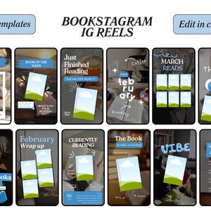 Plantilla de Reels de Bookstagram para autores, amantes de los libros, influencers, creadores de contenido, marketing de libros, Reels de TikTok de libros acogedores, Reels de redes sociales