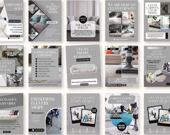 Cleaning Business Canva Templates, Maid Service Instagram Posts