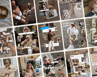 Trendy iOS Core Instagram Content Creator Templates, Trendy Modern Neutral Beige Aesthetic Pinterest Inspired for UGC, SMM Coach Influencer