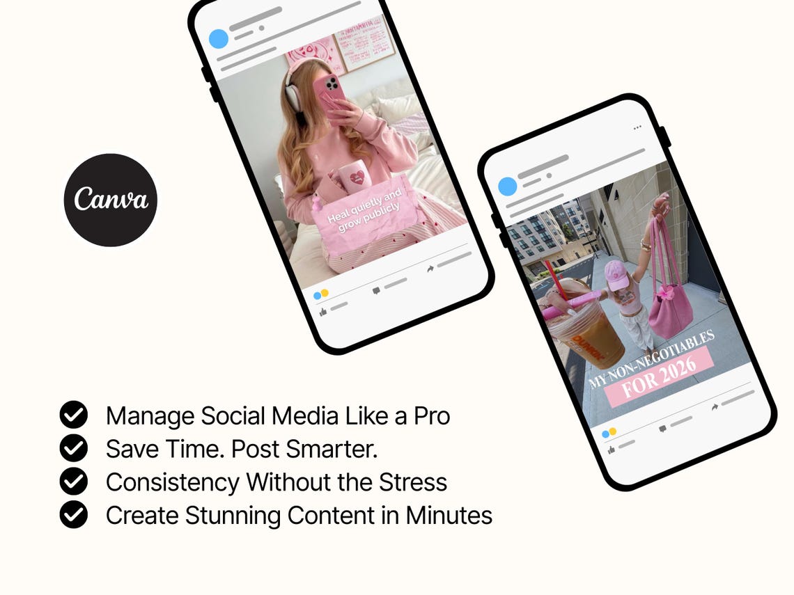 Pink Aesthetic Instagram Carousel Templates Canva Social Media Agency ...