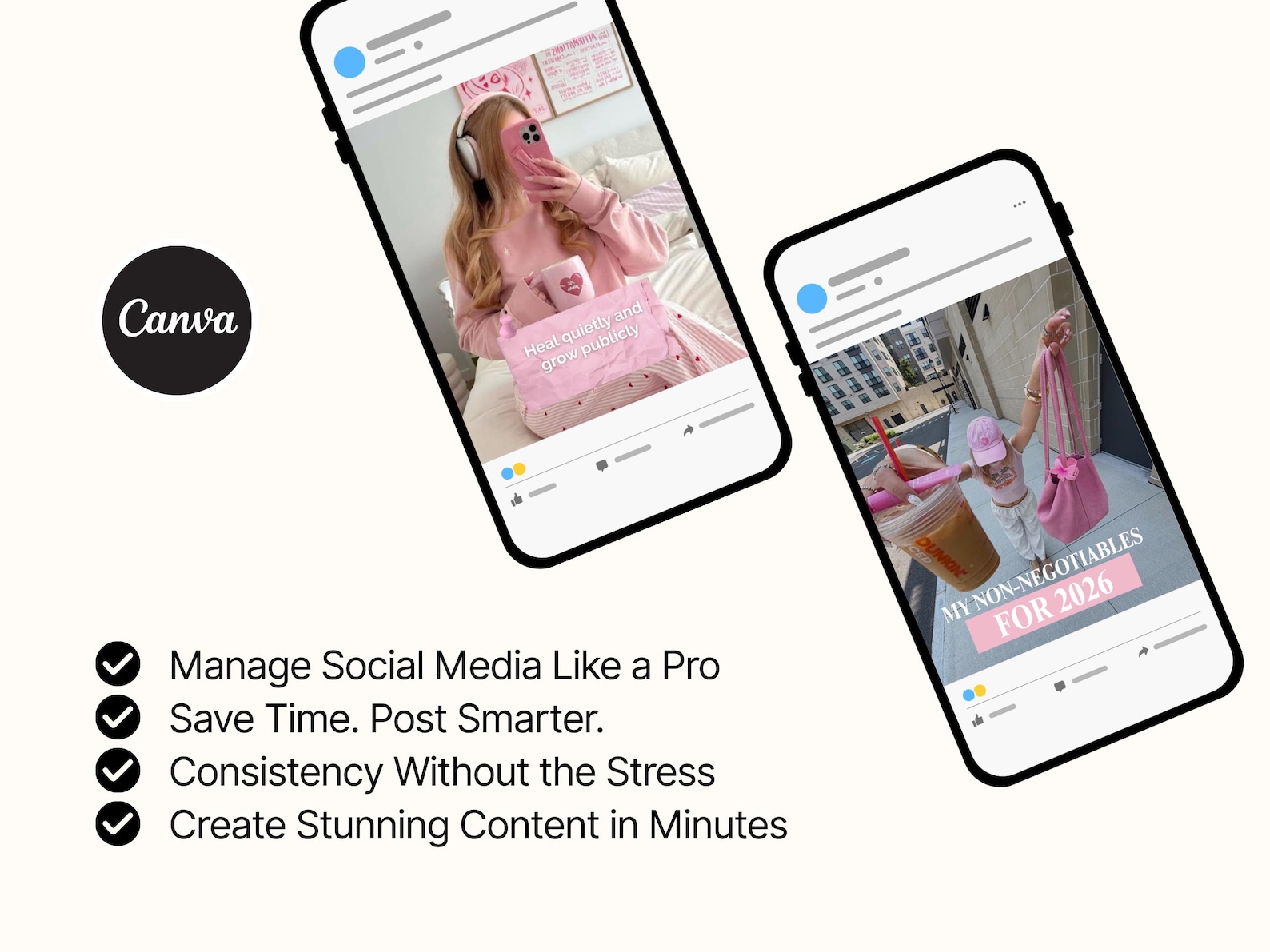 Pink Aesthetic Instagram Carousel Templates Canva Social Media Agency ...