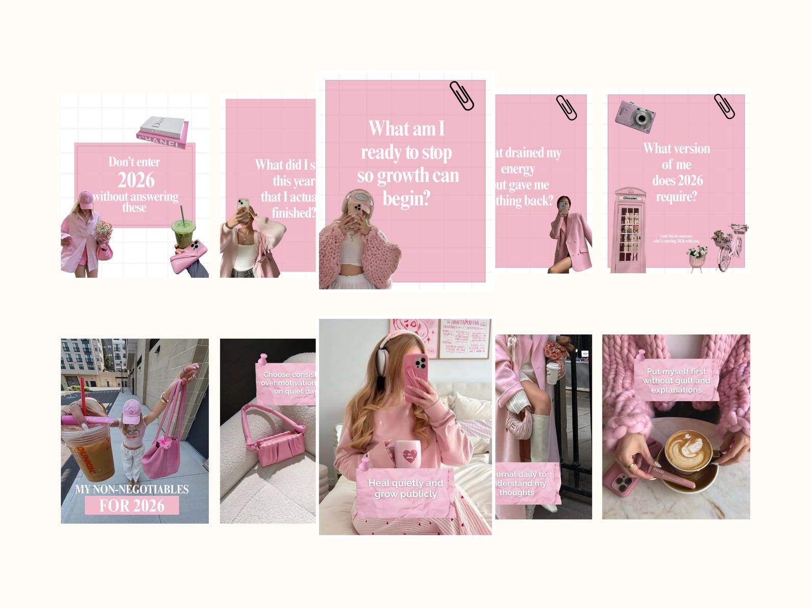 Pink Aesthetic Instagram Carousel Templates Canva Social Media Agency ...