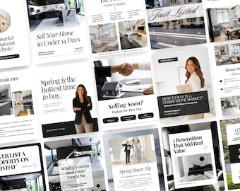 Real Estate Instagram Post, Luxury Realtor Social Media Instagram Marketing Templates, Pinterest-Inspired Trendy Canva Posts