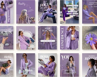 Aesthetic Canva Instagram Template, Trendy Modern Pinterest-Inspired Social Media Manager Agency Kit, Content Creator Pack for UGC SMM Viral