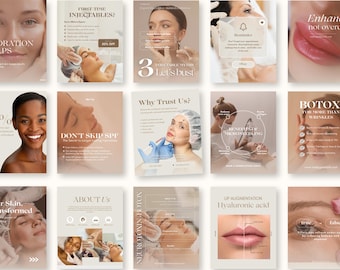 Medspa Instagram Templates Bundle for Nurse Injector, Clinic, Botox and Filler Posts, Aesthetics Instagram, Skincare Posts, Injectable Posts