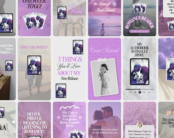 Romance Author Instagram Reels & Covers, Indie book launch, author marketing, self publish book promo templates, bookstagram reel booktok,