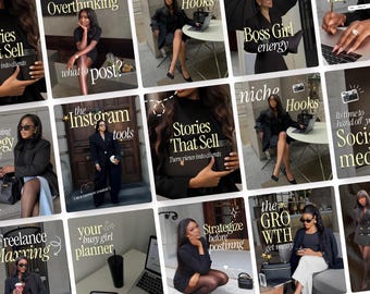 Melanin Black Instagram Post Templates for Social Media Agency  Coaching Content Creators, Faceless Luxury Templates, Storytelling Posts UGC