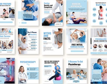Physiotherapy & Rehabilitation Instagram Post, Posture Correction, Therapy, Back Pain Recovery, Health Coach, Medical Social Media Templates