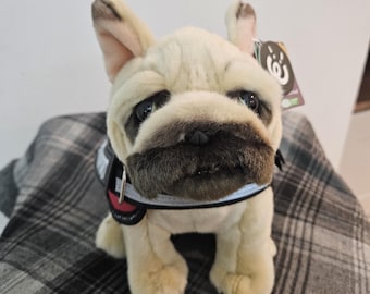 Emotional Support French Bulldog Plushie with Harness