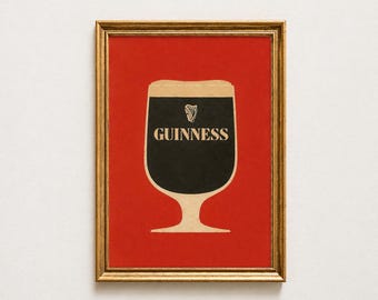 Vintage Guinness Poster: Vintage Bar Art Print, Retro Drink Advertisement Kitchen - Drinks - bar | Gift Idea | Vintage Retro