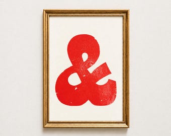 Entrance Hallway Print, And, & Ampersand, Retro, Decor, Modern Wall Art Print, Living Room Wall Art, Bold Wall Decor, Typography Wall Poster