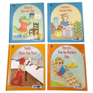 AlphaPets Hardcover Book Lot Of 4 Albert Gertie Nelly Perry By Ruth Lerner Perle