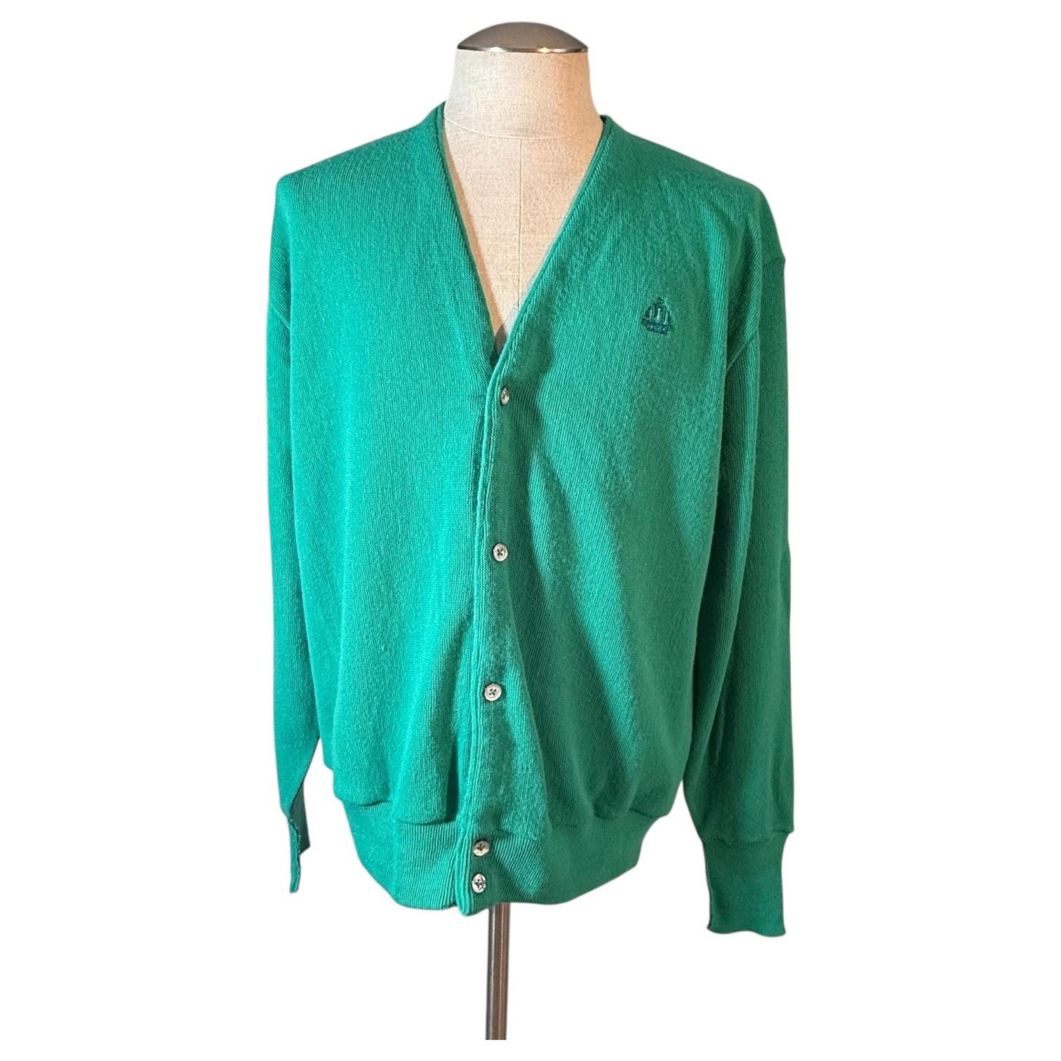 トップス 90s us made IZOD 6botann acryl cardigan 90'S IZOD acrylic knit cardigan, made in USA, men's size L