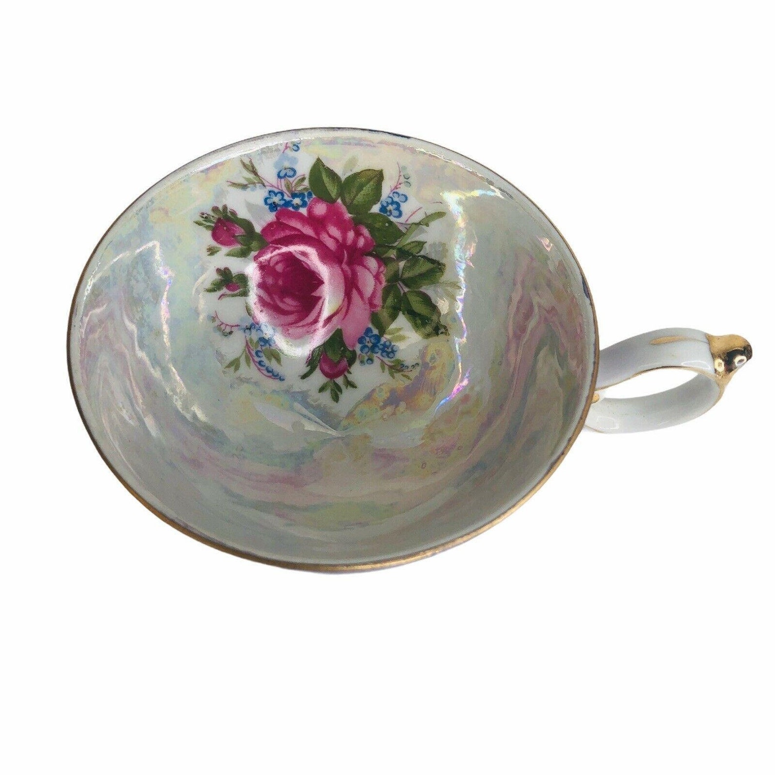 LM Royal Halsey Very Fine Footed Tea Cup & Saucer Cabbage Rose Etsy