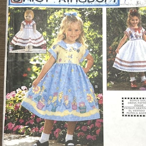 Daisy Kingdom Simplicity 8616 Sewing Pattern Girl Dress Size 3-6 Doll Dress 18&quot;